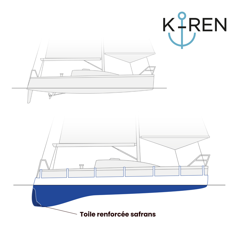 Cubierta K-REN Protect -   embarcación auxiliar (18', Single rudder, rudder under the hull)